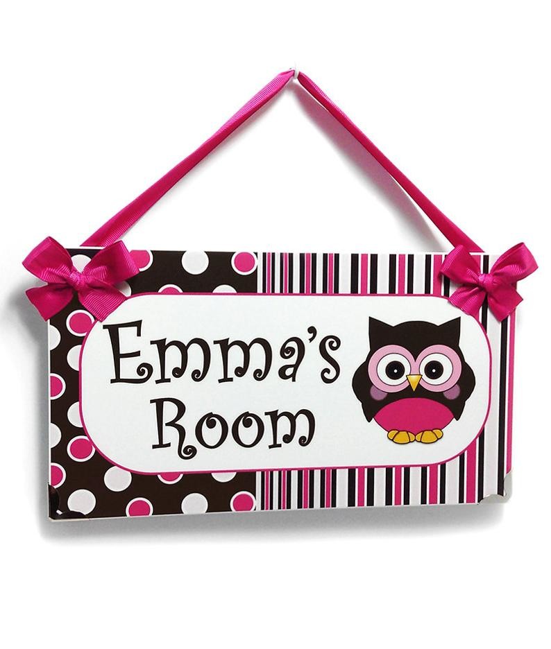 Plaque de Porte Personnalisable - Thème Décor de Chambre D ...