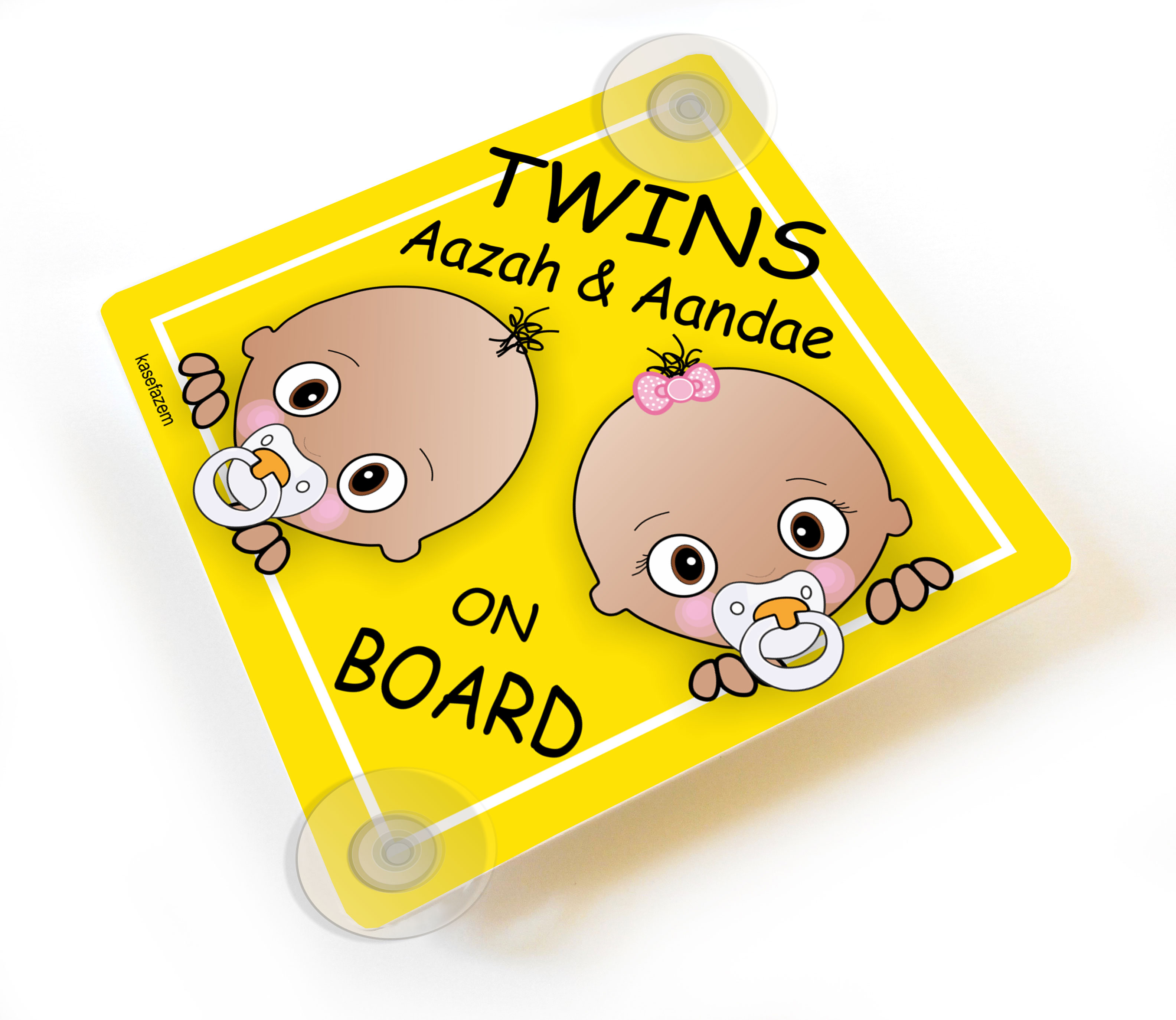 Twins Car Sign Twins On Board Car Sign Suction Cup Sign Baby On Board Sign