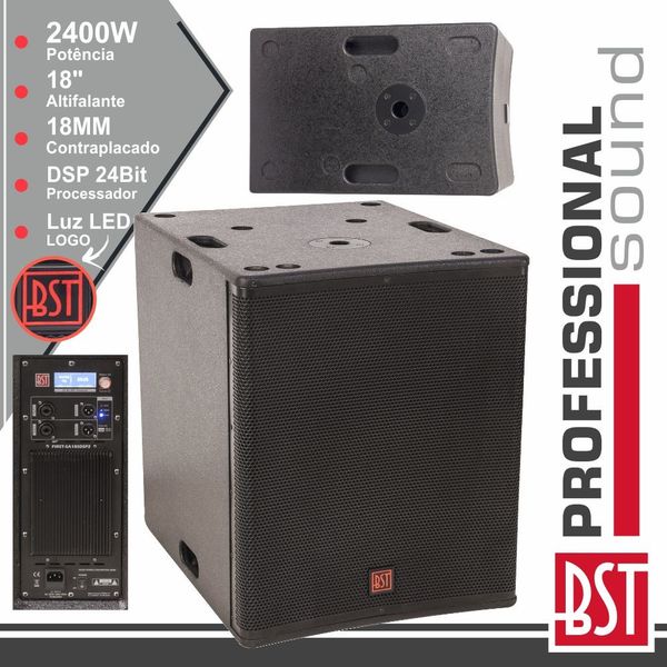 Subwoofer Amplificado BST Pro 18" 2400W DSP FIRST-SA18SDSP2