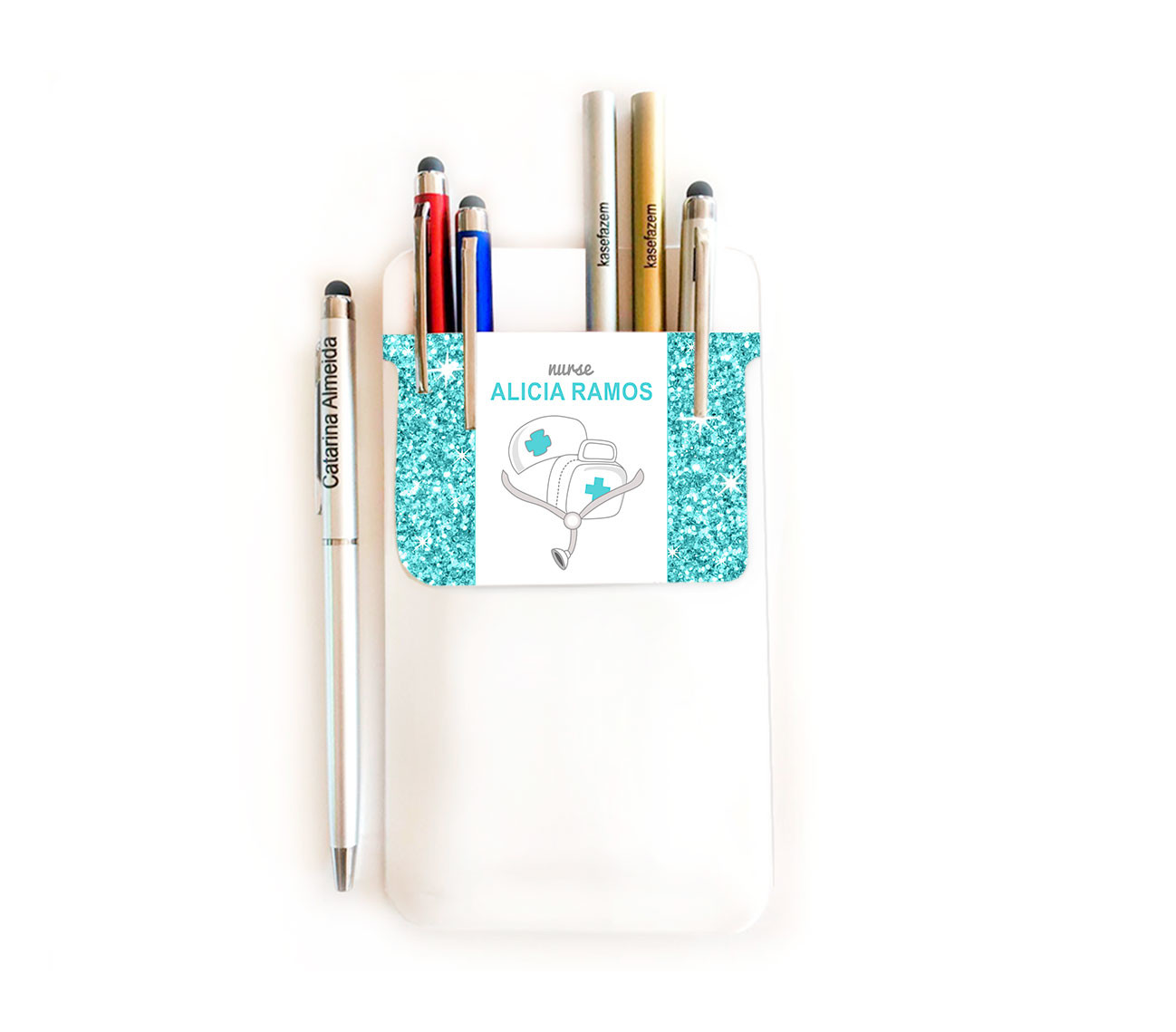 teal pen holder