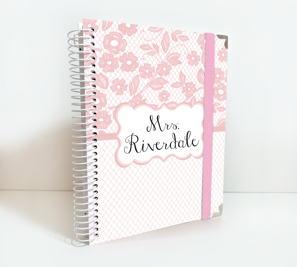 Customizable dated teacher plan cute pastel pink floral theme