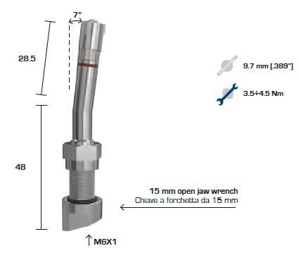 Valvula TPMS Camião WON1393+VV85